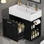 Meuble-lavabo mural de 21,8 po avec lavabo, armoire flottante murale, grand tiroir, tablette réglable, porte-papier hygiénique, système de fermeture en douceur, noir-132985384