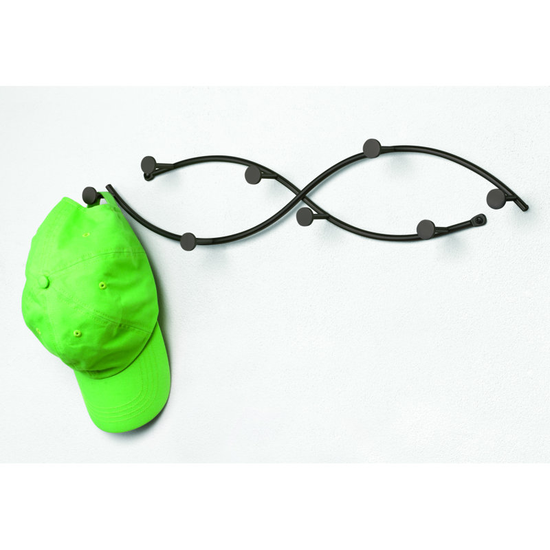 Carmaline Metal Wall 8 - Hook Wall Mounted Coat Rack, Black
