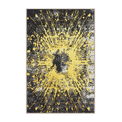 Tapis gris/jaune