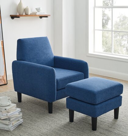 Berrilee Upholstered Armchair with Ottoman