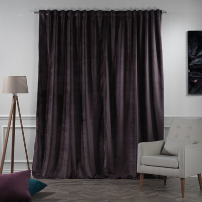 Matte Velvet Room Darkening Curtain Panel Set