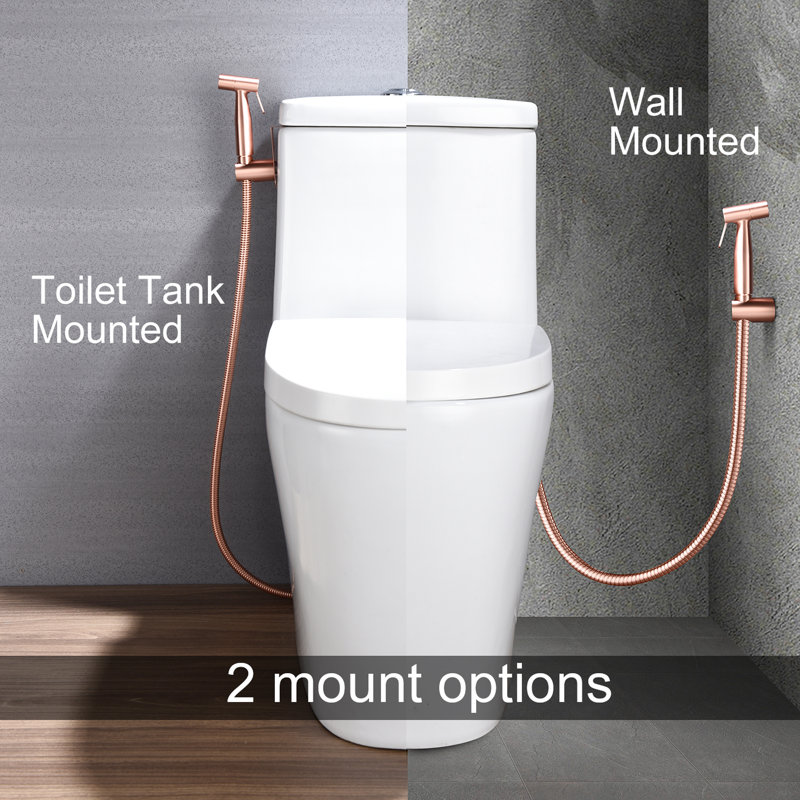 Handheld Rose Gold Metal Bidet For Toilet, Ensures Optimal Hygiene With Adjustable Spray Power And Rust Protection Hygienic Toilet In Metal, Offers Force Enhanced Cleaning Effect