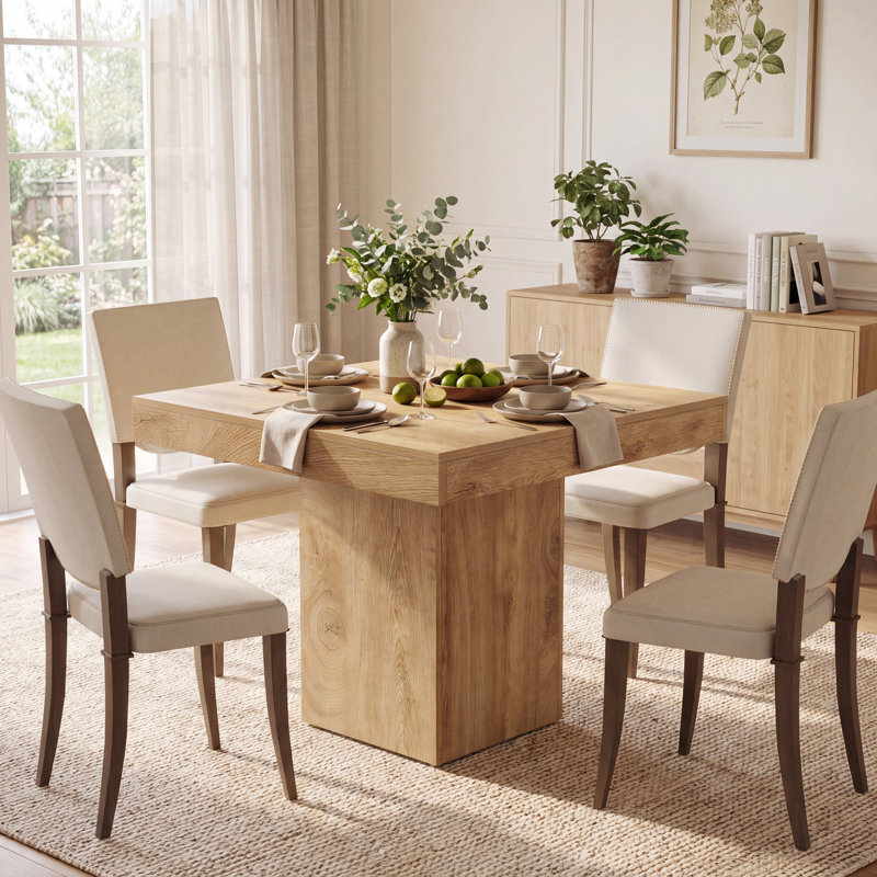 39" Square Dining Table for 4, Natural