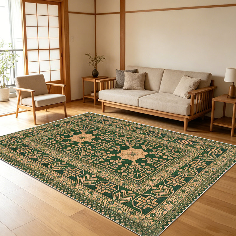 1PC Vintage Tribal Geometric Persian Farmhouse area rugs for Living Room, Soft and Comfortable, Suitable for all seasons, easy-to-maintain, machine washable Indoor floor mat, Under Table Farmhouse suitable for dining room, bedroom, entryway, kitchen,
