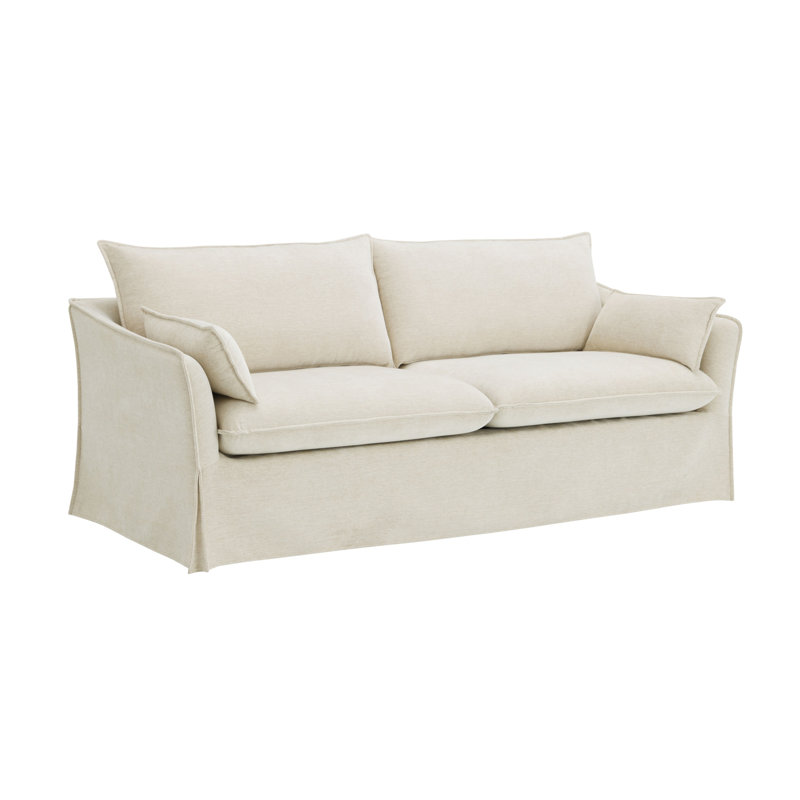 Shane Beige Linen Sofa W/2 Pillows