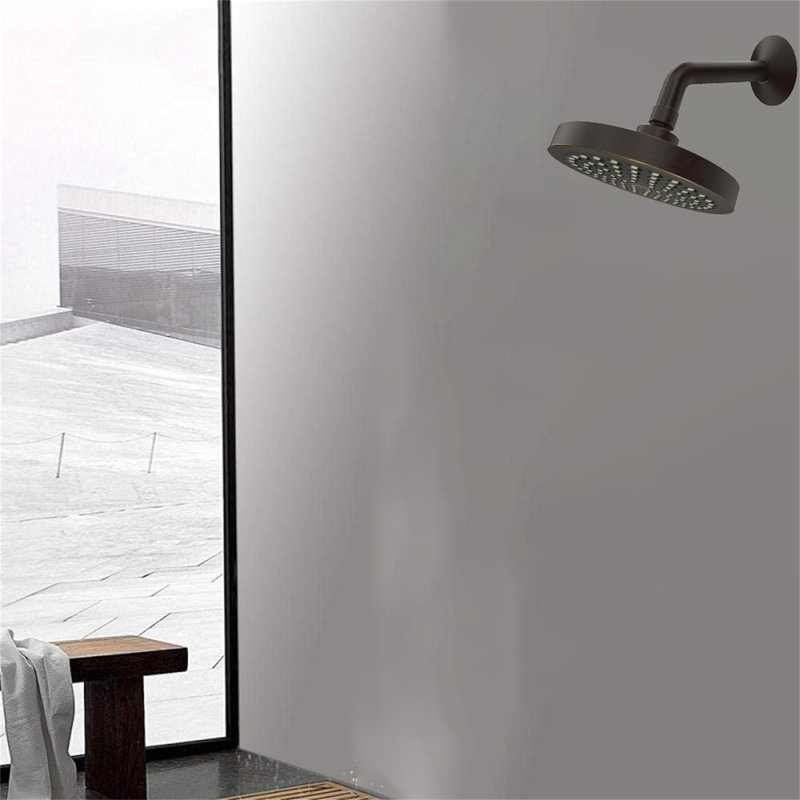 6-Inch High-Pressure Rainfall Shower Head - Anti-Clog Silicone Jets, 2.5 GPM Detachable Restrictor & Easy-Clean Design