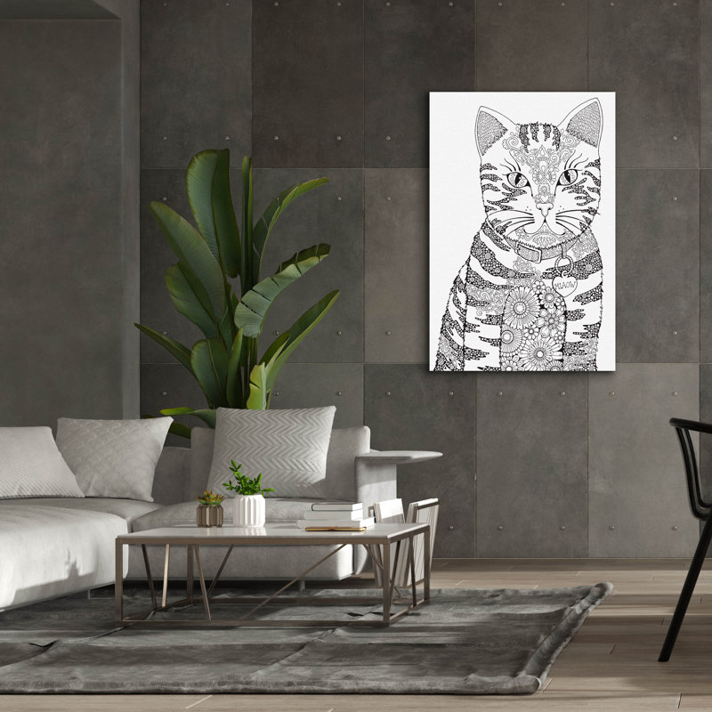 «Miaow» par Hello Angel, art mural sur toile, 18 po x 26 po, H 60 po x l 40 po x P 1,5 po