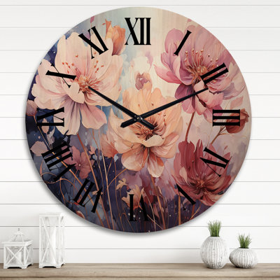 Horloge murale en bois massif Wyvette