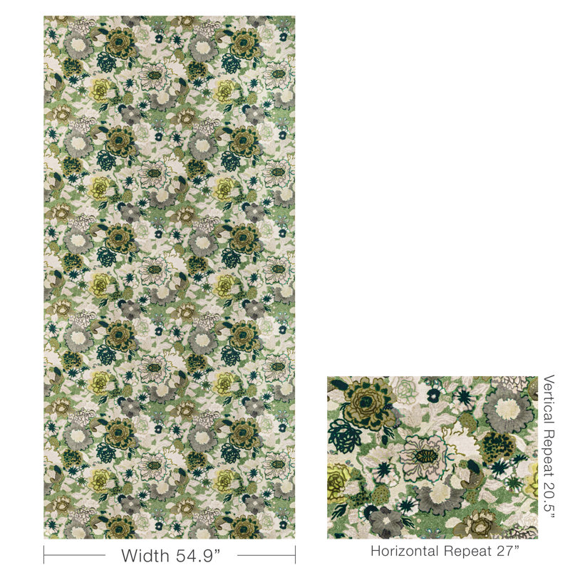 Rhapsody Arioso Print Fabic, Stone/Jade