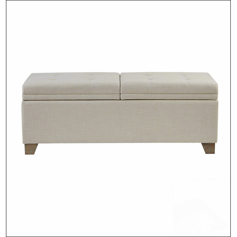 Banc de rangement à fermeture en douceur, conception simple, confortable et durable, banc multifonctionnel, Gris