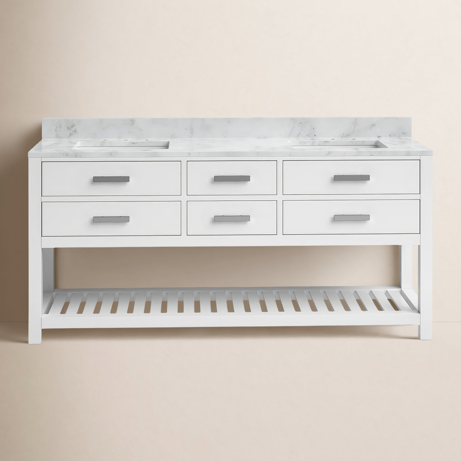Cronin 72'' Double Bathroom Vanity, Pure White