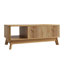 3D Wave Lift-Top Coffee Table with Hidden Storage & Open Shelf, Height Adjustable MDF Centre Table-135865747