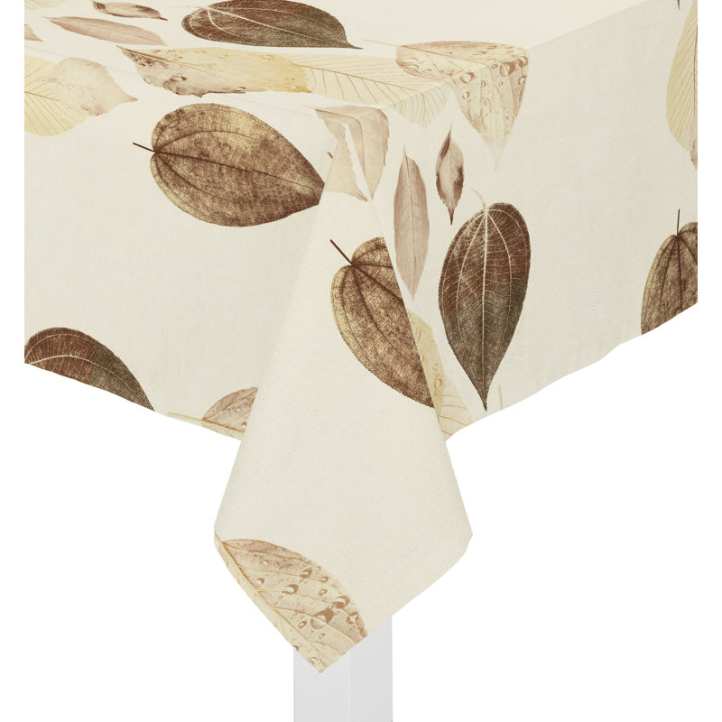 Poppy Tablecloth, Brown/Cream, 130cm W x 160cm L