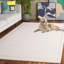 Tapis de couleur unie en coton touffeté à la main Sophée ivoire-349288060