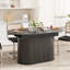Table de salle à manger extensible de 55,11 po à 70,86 po avec pieds rayés pour le salon et la cuisine (noir)-1781547337-1781547341