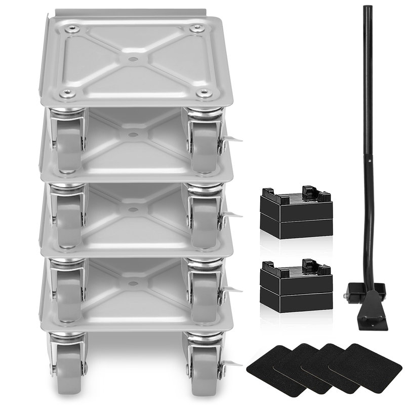 1000 lb Chariot à capacité, Argent / gris, H 2 po x l 5 po x P 5 po
