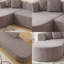 Canapé modulaire en L modulaire en L, canapé-lit sans accoudoirs en chenille avec sièges profonds et repose-pieds mobile, confortable 4 places pour le salon ou la chambre à coucher, aucun assemblage requis-2020603118