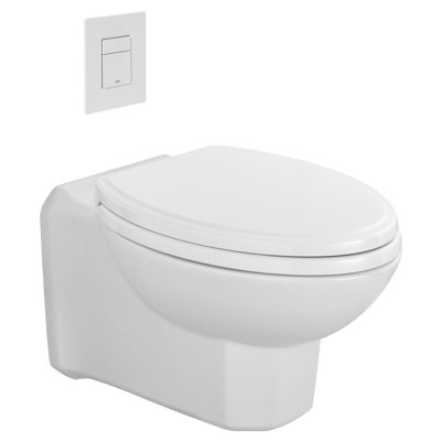 Belshire Wall Hung 1.6/0.8 Gpf Dual Flush Elongated Toilet Bowl With Seat