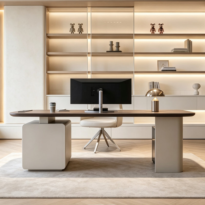Bureau de luxe italien léger, 29.53" H x 78.74" W x 27.56" D