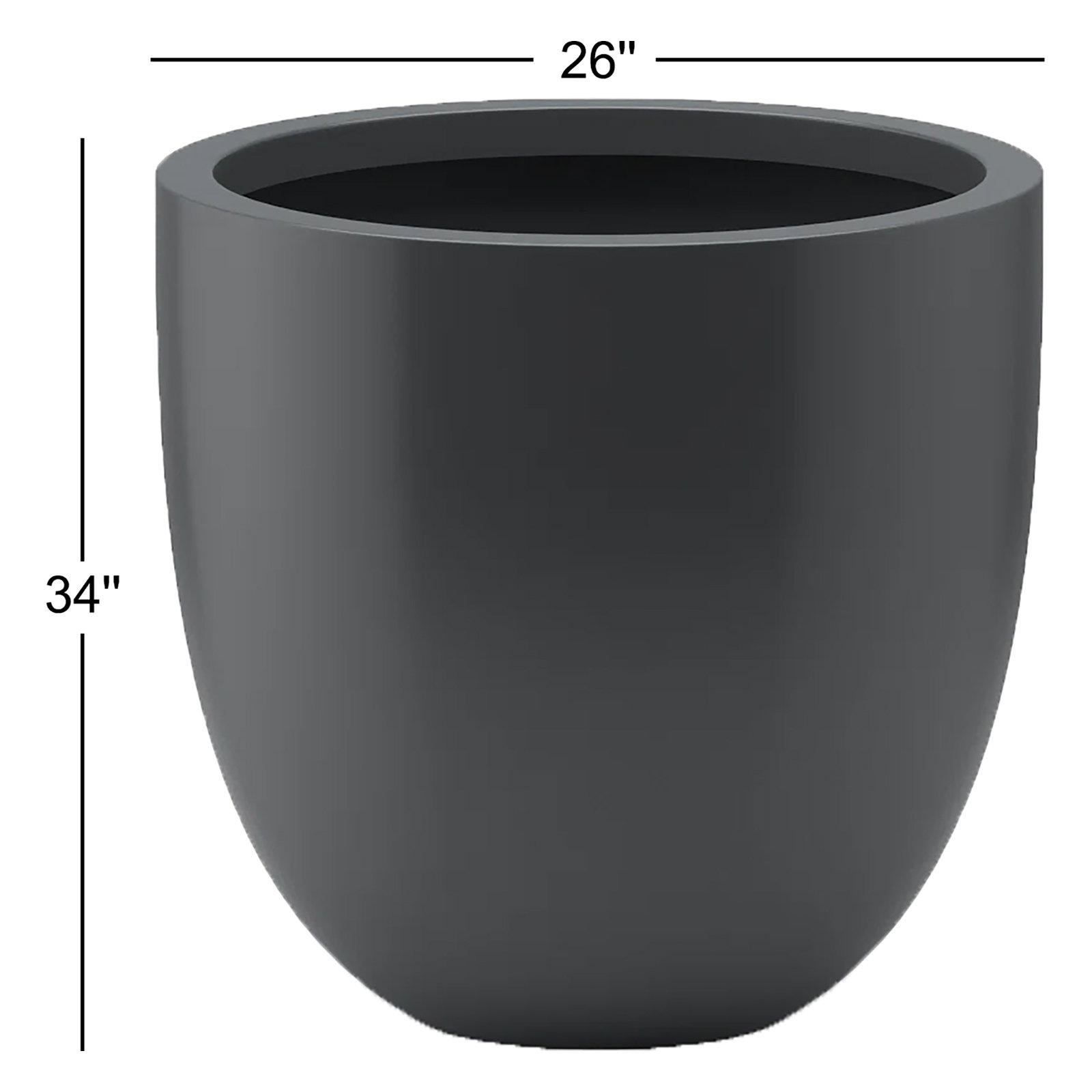 Rosio Pot Planter, Gray, 34" H x 26" W x 26" D