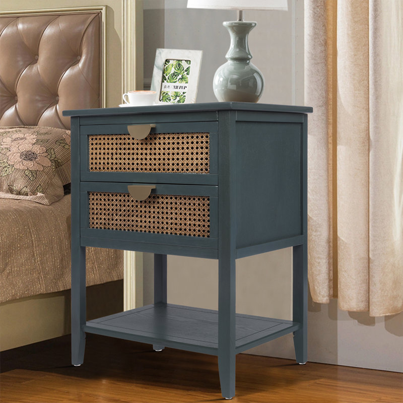 Alderico 15.75'' W Solid Wood Nightstand, Green