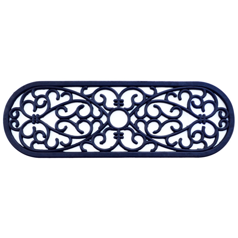 Needville Trellis Outdoor Doormat, Oval 10" x 2'6"