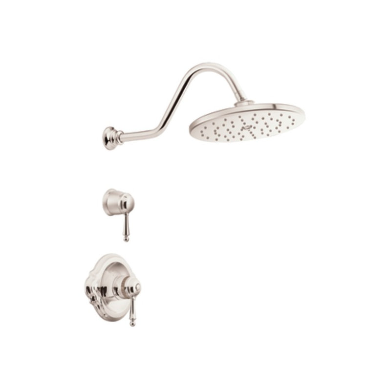 Waterhill Thermostatic Shower Faucet Trim with Lever Handle, Nickel
