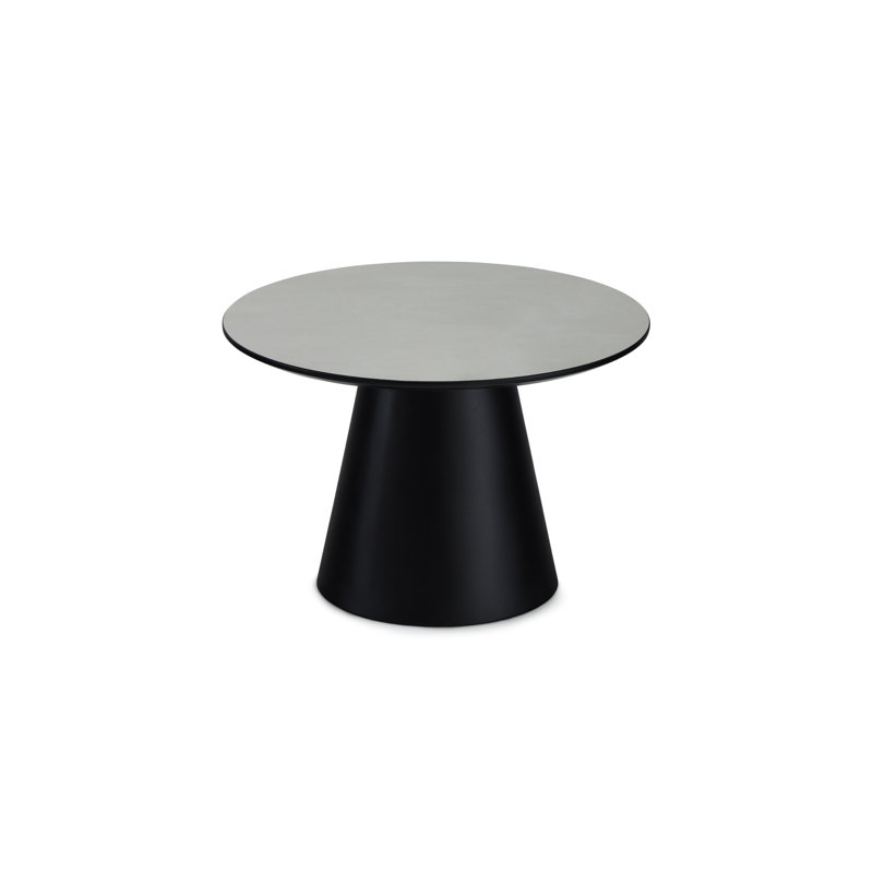 Ludwicka Coffee Table Light Grey DIA 60x40, Light Grey, Grey Wood, 40cm H x 60cm W x 60cm D