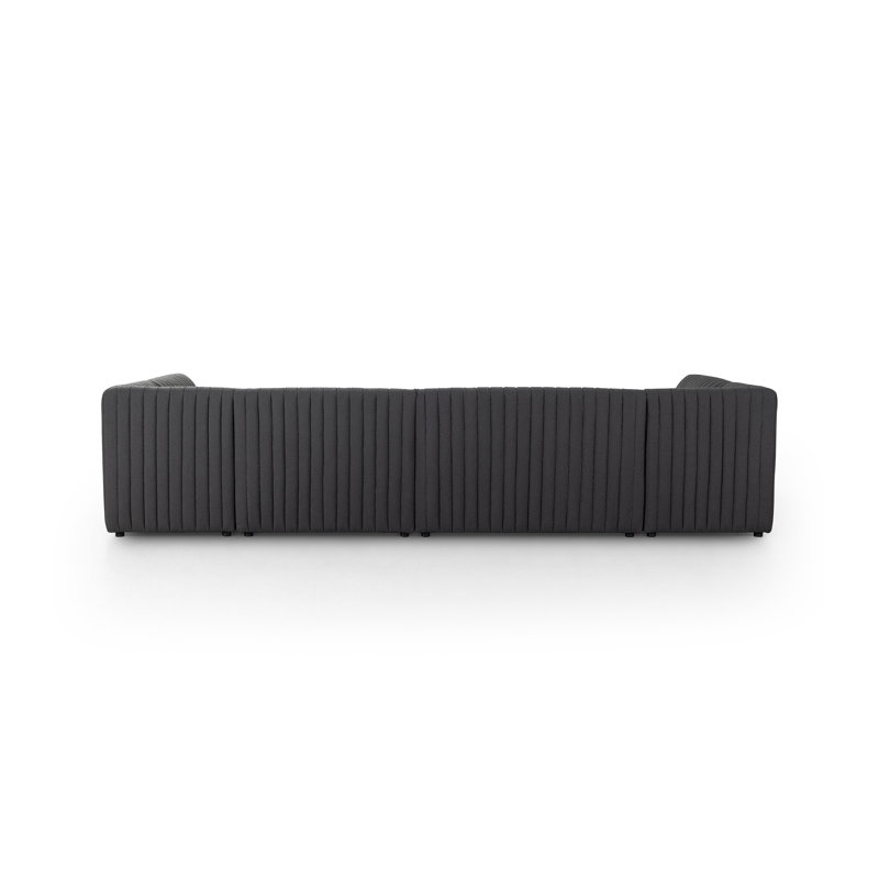 Augustine Modular Sectional, 31.5" H x 100" W x 66.5" D, Black Polyester