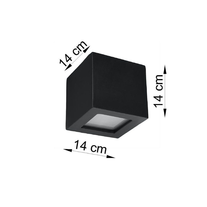 Leo Plastic Flush Mounted Sconce, Black
