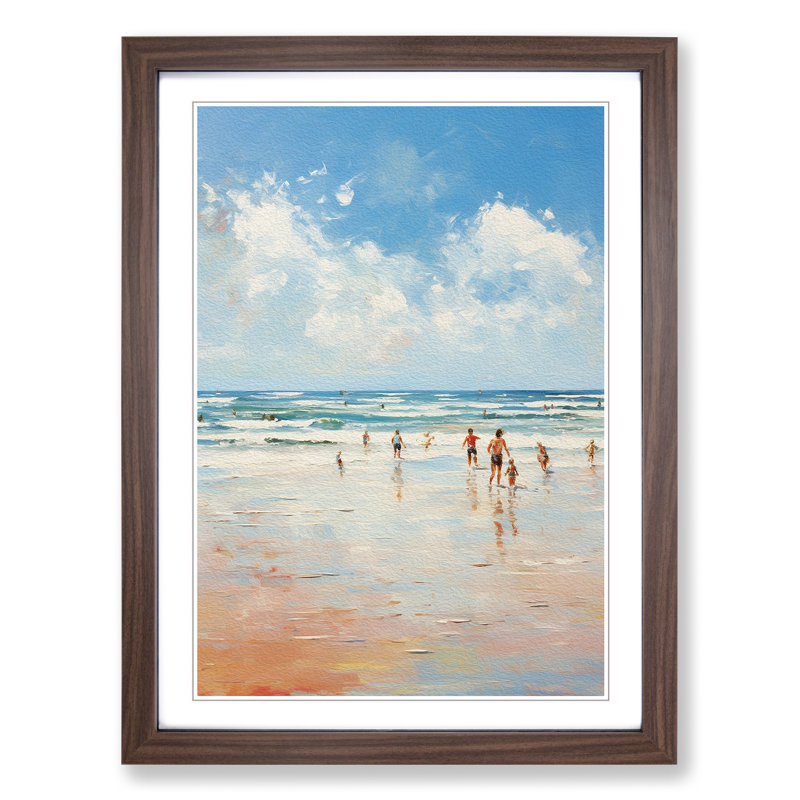 Beach Impressionism Art - Framed Print, Walnut, 46cm H x 34cm W x 2cm D