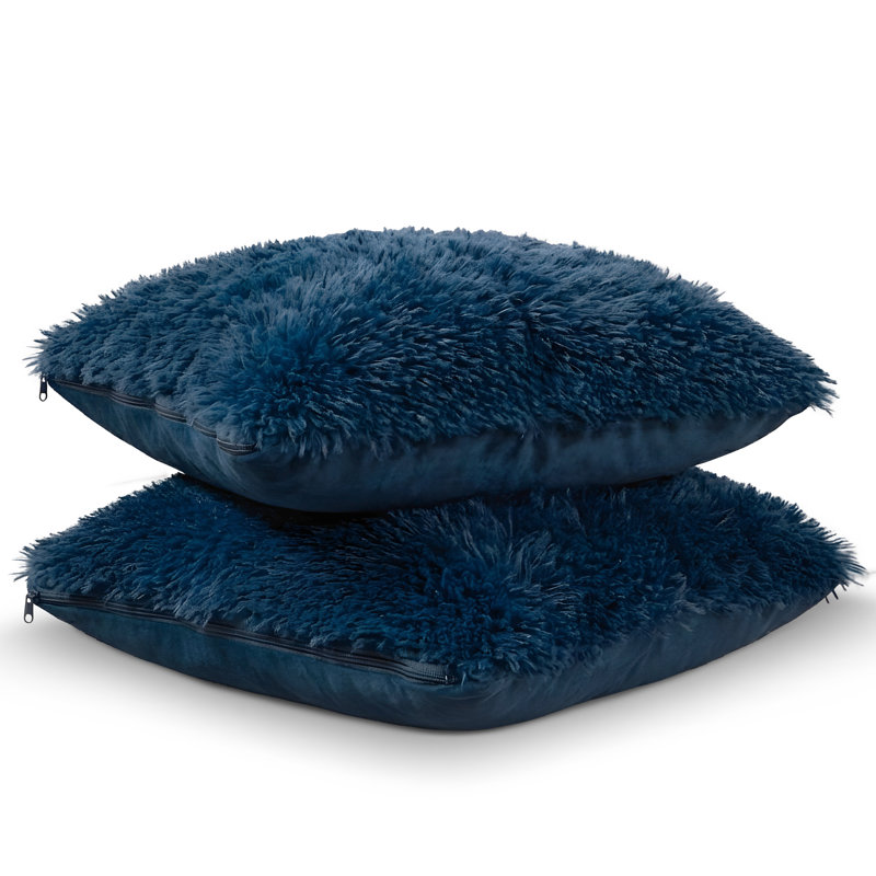 Reversible Throw Pillow, Square 20", Navy