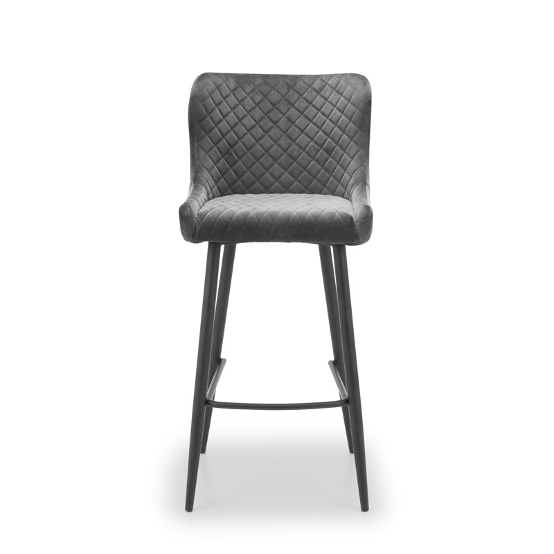 Oesch Upholstered Counter Stool with Metal Frame, Grey