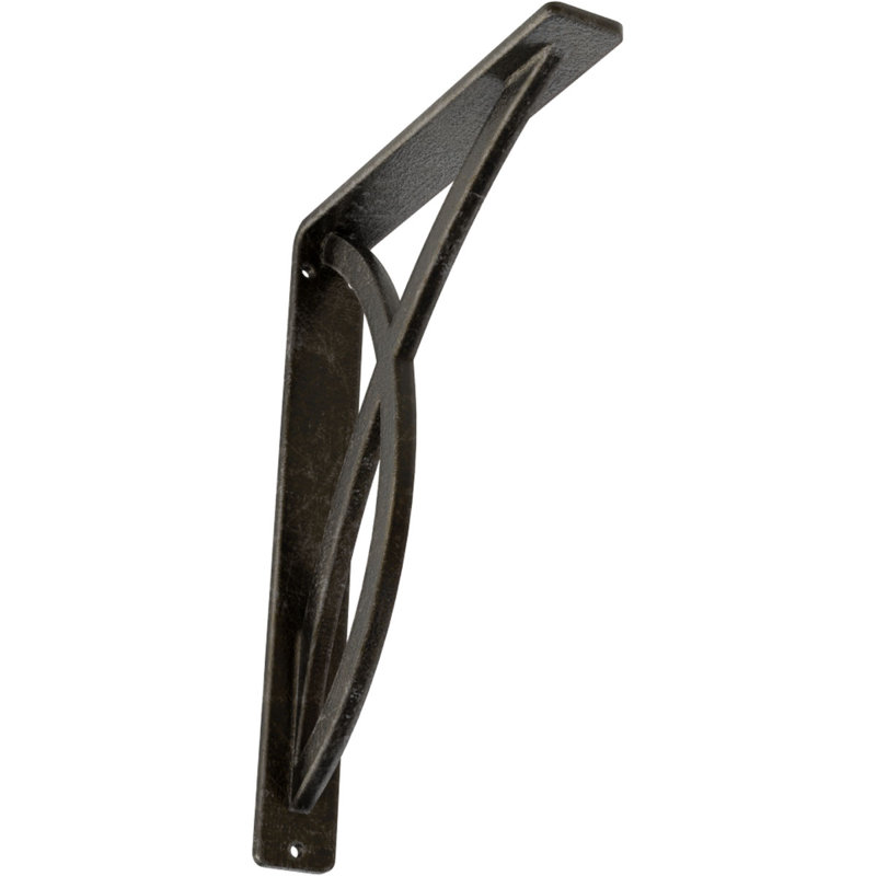 Support en fer forgé Miller, Argenté antique chaleureux, H 10 po x l 1,5 po x P 7,5 po