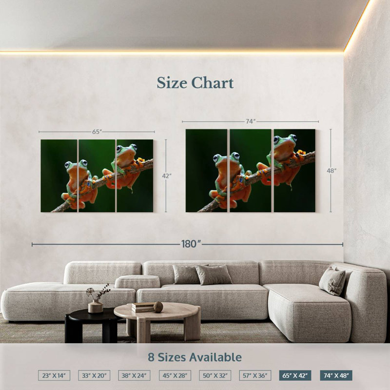 Brampt Two Wallace's Flying Frogs, 42" H x 65" W