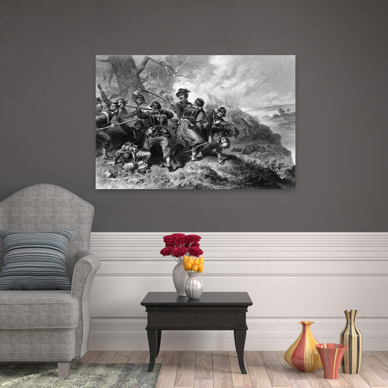 «1800S 1860S», Bataille de Ball's Bluff, Virginie, 21 octobre 1861, «Confederate Victory», art mural rétro classique rétro