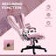 Massage Office Chair with 6-Point Vibration, Pink