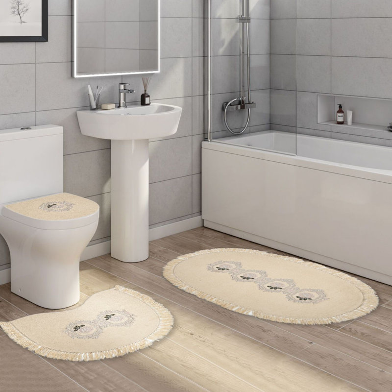 Non-Slip Bath Rug and Toilet seat Cover