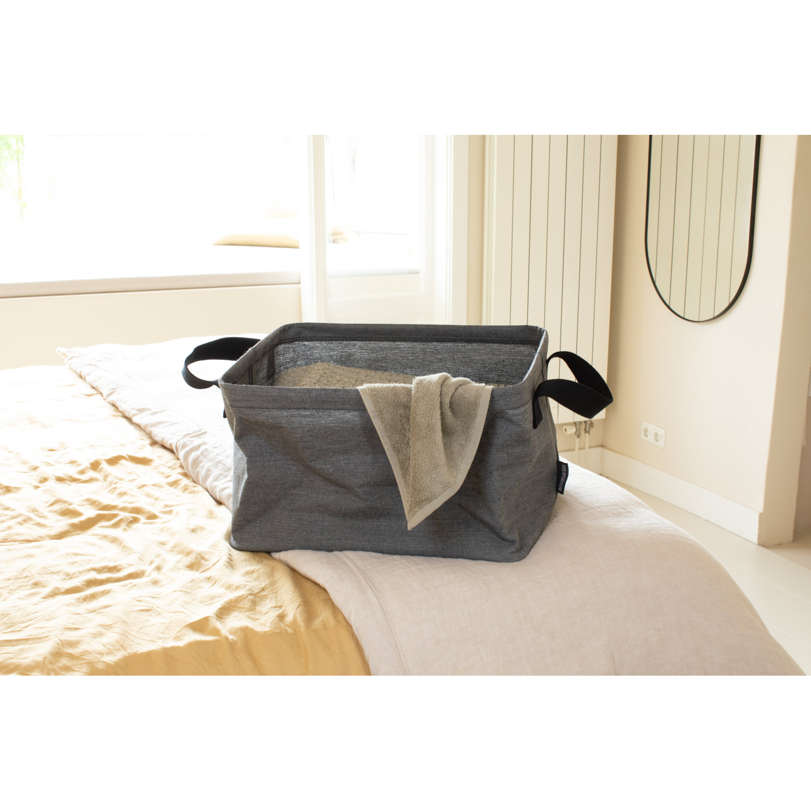 Brabantia 9.2 Gallon Foldable Laundry Basket, Pepper Black