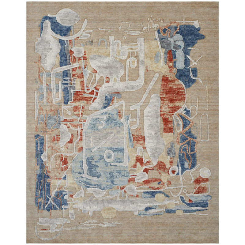 Studio Glyphs By Katie Merz Wool Abstract Area Rug, Rectangle 8'6" x 11'6"