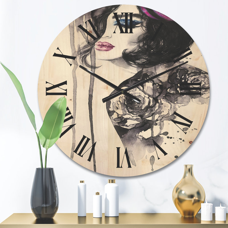 Peinture, horloge murale en bois, Moyenne