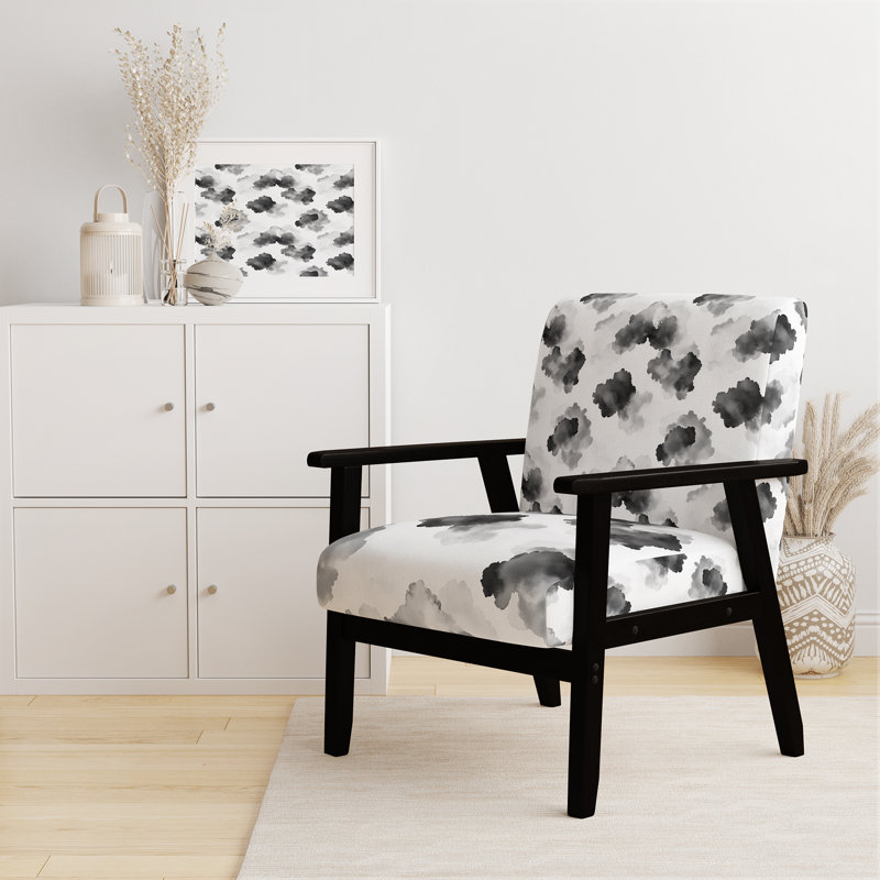 Chaise rembourrée Modern, Accoudoirs carrés noirs
