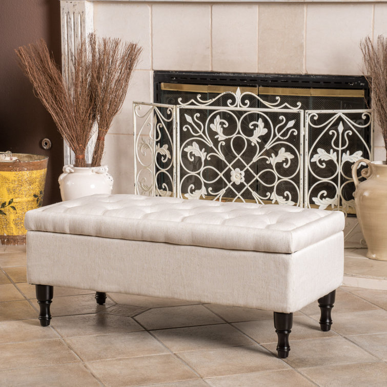 Higginbotham 40.94'' Wide Tufted Rectangle Storage Ottoman