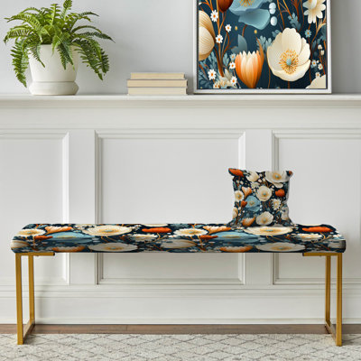 Banc rembourré floral doré Schwab