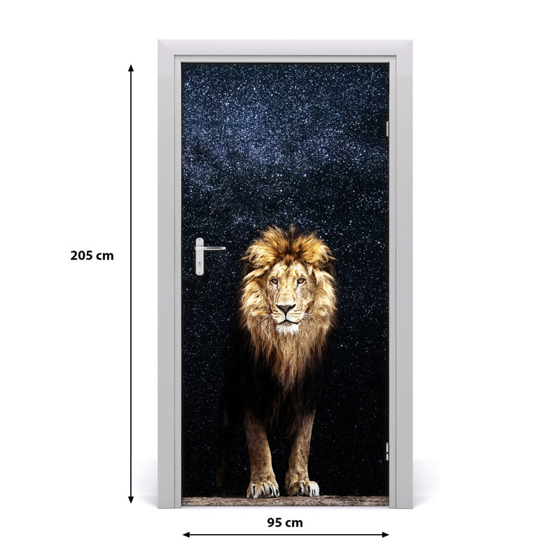 Lion Under The Stars Door Decal
