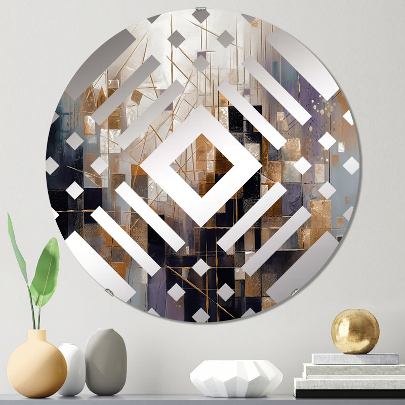 Soft Color Composition I - Miroir décoratif diamant, 23,6 po x 23,6 po