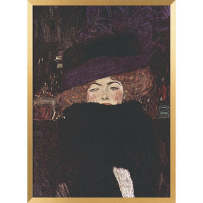 Art mural classique "Dame Mit Hut Und Federboa (1909)" par Gustav Klimt
