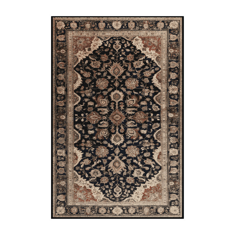 Machine Washable Persian Brown Area Rug