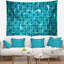Tapisserie abstraite à motif fractal turquoise turquoise-28495548