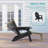 Folding Adirondack Chair with Retractable Ottoman and Cup Holder, Outdoor HDPE Lounge Chair-1978898530